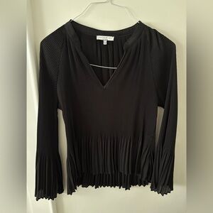 Current Air NWOT Black Pleated Top